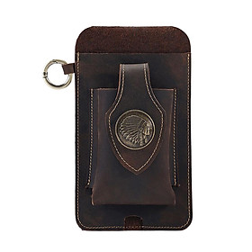 Leather Phone case Waist Bag Carrying Pouch for Cell Phone Men Women coffee