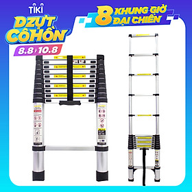 Thang nhôm rút gọn SUMIKA SK320 - Chiều cao tối đa 3.2m, chiều dài rút gọn 0.78m, hợp kim nhôm cao cấp, khóa chốt chắc chắn, đế cao su chống trượt, nhỏ gọn, di chuyển tiện lợi