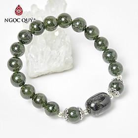 Vòng thạch anh tóc xanh phối charm bạc mệnh hỏa, mộc - Ngọc Quý Gemstones