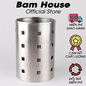 Ống đũa inox tròn Bam House sáng bóng có lỗ thông thoáng cao cấp ODT01 – Gia dụng bếp