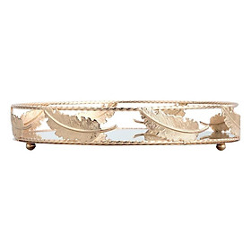 Mirror Plate Cosmetic Vanity Tray - Decorative Jewelry Organizer