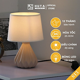 Đèn Ngủ Gốm Sứ HUTA Light For Life S13 Decor Phòng Ngủ, Điều Chỉnh Độ Sáng, Bóng Led Sáng Vàng Tiết Kiệm Điện