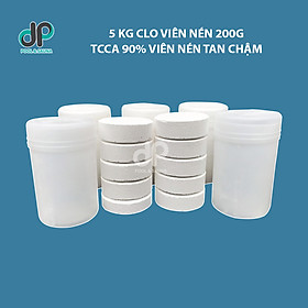 Mua 5KG TCCA 90% VIÊN NÉN 200G - Clorine viên dạng sủi xử lý nước hồ bơi  Khử trùng sát khuẩn  phòng dịch tốt