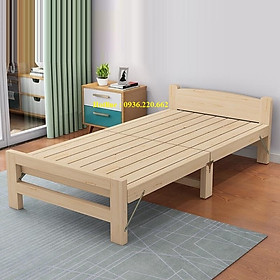 Giường ngủ gỗ thông gấp gọn tặng kèm đệm, có 5 kích thước chiều ngang 60cm - 80cm - 1m - 1m2 - 1m5