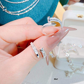 Nhẫn bạc nữ hình chiếc đinh chất liệu bạc MS071