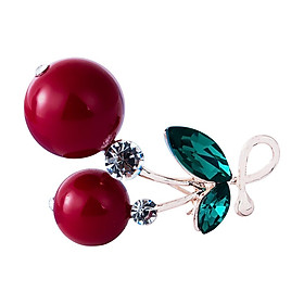 Double Cherry Brooch Faux Pearl Fashion Jewelry Shirt Brooch Pin Jewelry