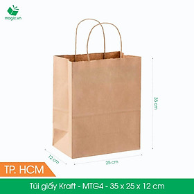 MTG4 - 35x25x12 cm - COMBO 200 TÚI GIẤY KRAFT