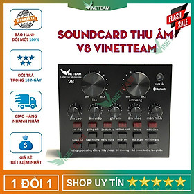 Mua Sound card thu âm|Card âm thanh V8 | Sound card v8 bản tiếng việt Có Bluetooth Không cần cắm dây lấy nhạc -DC3613