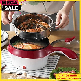 Mua Nồi Lẩu Mini Chống Dính Kèm Giá Hấp Size 18Cm  - Màu Đỏ - Giao Hàng Toàn Quốc