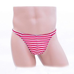 2-3pack Men's Sexy G-string Underwear T-back Thongs Briefs Red White Striped