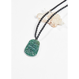 Dây chuyền phong thủy đá băng ngọc thủy tảo chữ nhật lớn 6cm mệnh hỏa , mộc - Ngọc Quý Gemstones