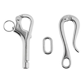 Set of 2 4in Type316 Stainless Steel Pelican Hook Fit for Marine Boat Guard Rail- Boating Accessories