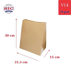 Mua 10 CHIẾC TÚI GIẤY KRAFT V14: 21.5x15x30 cm KHÔNG QUAI ( ẢNH THẬT)