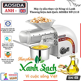 Mua Máy ép dầu thực vật Nóng và Lạnh Thương hiệu Anh Quốc AOSIDA cao cấp WF-J118  Thân vỏ INOX - Hàng Nhập Khẩu