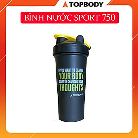 Bình nước tập gym 750ml cao cấp, tập thể thao, đá bóng