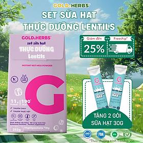Set sữa hạt thực dưỡng GoldzHerbs Lentils, bổ sung protein - 15 gói/ 252g/ 500g