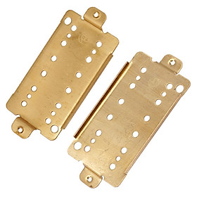 Pack of 2 Electric Guitar Double Coil Pickup Baseplate 50mm Short Legs Brass