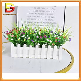 Mua Hoa Lụa Giỏ Hoa Hàng Rào Dài 50cm Cắm Sẵn Nhiều Mẫu Hoa Trang Trí Nhà Cửa DG-564