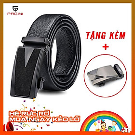 Thắt lưng nam PAGINI DL07 khóa tự động - Dây lưng nam mặt khóa bằng thép không gỉ cao cấp - Tặng thêm 1 mặt khóa cao cấp