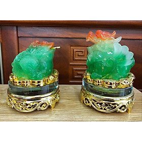 Bộ đôi Cóc + Tỳ hưu phong thuỷ - chất liệu giả ngọc đẹp tinh xảo
