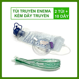 Bộ Dụng Cụ Thải Độc Đại Tràng, Túi Truyền Enema Kèm Dây Truyền (Combo 2 Túi Truyền + 10 Dây Truyền) - Coffee enema