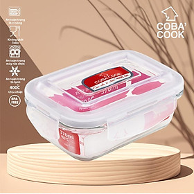 Mua Hộp thủy tinh COBA COOK hình chữ nhật  đựng thực phẩm chịu nhiệt dung tích 370ml- CBHL370