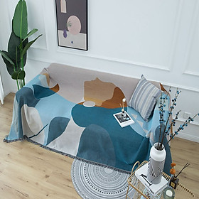 Mua Thảm Phủ Sofa Họa Tiết Tranh Vẽ Trừu Tượng Chiếc Lá Xanh