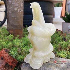 Mua Tượng đá rắn 12 con giáp phong thủy đá ngọc Pakistan 15cm đá Non Nước