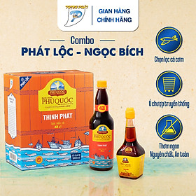 Combo 6 chai 1000ml Phát Lộc 43 độ và 1 chai 200ml Ngọc Bích 40 độ nước