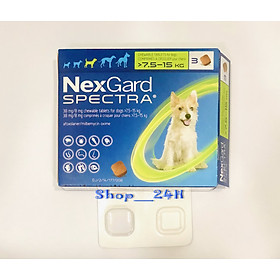 1 viên NexGard Spectra trị giun, ve rận, ghẻ, viêm da (chó 7,5 - 15kg)