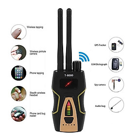 ROGTZ - Máy Dò Phát Hiện Camera, Ghi Âm T8000 Quét dải tần rộng 1MHz - 8000MHz Dò tín hiệu vô tuyến Từ trường GPS Sóng điện thoại Độ nhạy cao Phạm vi dò rộng Pin trâu 15-20 giờ Nhỏ gọn Tiện lợi Văn phòng Khách sạn Phòng thay đồ - Hàng Chính Hãng