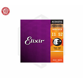 Bộ dây đàn Elixir 16027 Nanoweb Phosphor Bronze Acoustic Guitar Strings 11