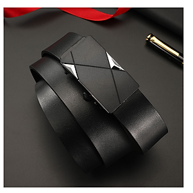 Dây lưng thắt lưng nam mặt khóa tự động hợp kim cao cấp phong cách cá tính - bạc