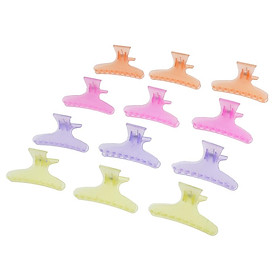 12Pcs Butterfly Plastic Hair Claw Salon Clip Clamp Hairdressers Hairdressing