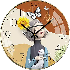 Tranh đồng hồ treo tường, ĐỒNG HỒ TRANG TRÍ, ĐỒNG HỒ TRANH TRÁNG GƯƠNG PVP-DHT05-012