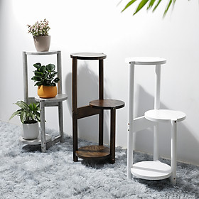 KỆ TRANG TRÍ, KỆ ĐỂ CHẬU HOA 3 TẦNG (CÓ 3 MÀU). BẰNG GỖ CAO SU.