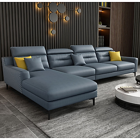 Sofa da đầu bật góc L cao cấp Juno Sofa HDCT-11