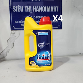 Combo 04 Bột Rửa Chén Bát Hương Chanh Finish Classic Power Powder Lemon Sparkle chai 1 kg