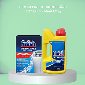 Combo Bột rửa bát finish 2,5kg + Muối rửa bát finish1.5kg dùng cho Máy rửa bát