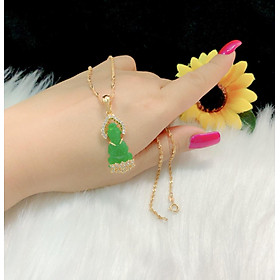 Dây chuyền nữ mặt quan âm mạ vàng 18k EKP47CD