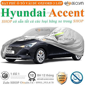 Bạt che phủ xe ô tô Hyundai Accent 3 lớp cao cấp