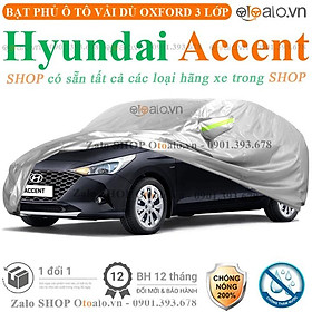 Bạt phủ ô tô dành cho xe Hyundai Accent 3 lớp cao cấp