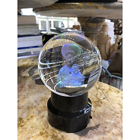 Mua Quả cầu Pha Lê chạm âm 3D khắc hình chúa giêsu và đức mẹ maria - Đường kính 10 cm