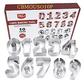 Khuôn Bánh KEM Quy Mousse Bộ 10 Khuôn Nhấn Dụng Cụ Làm Bánh Cookie Cutter Innox Cao Cấp - CBMOUSO10P