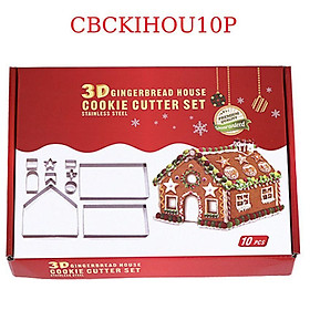 Mua Khuôn Bánh Quy Cookies Bộ 10 Khuôn Nhấn BÁNH MÌ HÌNH NGÔI NHÀ 3D NOEL - CBCKIHOU10P
