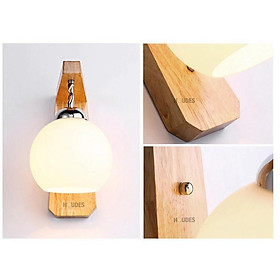 Đèn treo tường khung gỗ chao trắng thả - C6602,đèn gắn tường, đèn trang trí,đèn thả DT