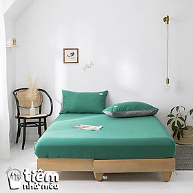 Bộ Ga Gối Cotton Tcm6/m8/2m - Tiệm Nhà Mêu Set 3 Món Ga + 2 Vỏ Gối Cotton Basic Không Phai Màu Xù