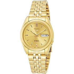 Seiko Men's SNK366K Seiko 5 Automatic Gold Dial Gold-Tone Stainless Steel Watch