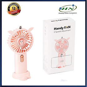 Mua Quạt cầm tay mini N12 sử dụng pin sạc với 3 mức độ gió có kèm chân đế giữ quạt và giá đỡ điện thoại - HN