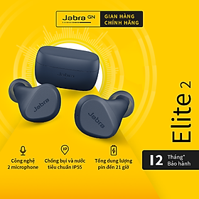 Tai Nghe Bluetooth Jabra Elite 2 | Thương hiệu Đan Mạch | Chống Nước IP55 | Công nghệ chống ồn từ Jabra | Nghe Nhạc lên đến 21H | Hàng Chính Hãng